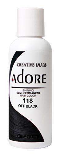 Adore Color de cabello semipermanente brillante, 118 negro