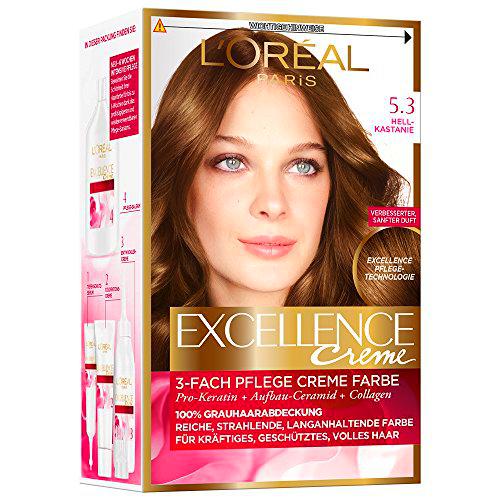 L'Oréal Paris Excellence Coloración Permanente, 5.3 Castaño Brillante
