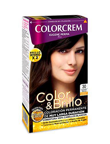 Colorcrem Color &amp; Brillo - Tinte permanente mujer - Tono 30 Castaño Oscuro