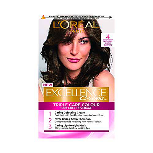 L'Oreal Excellence - Tinte permanente 4, color marrón oscuro natural