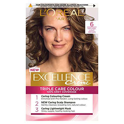 L'Oreal Excellence Permanent Hair Colour 6 Natural Light Brown