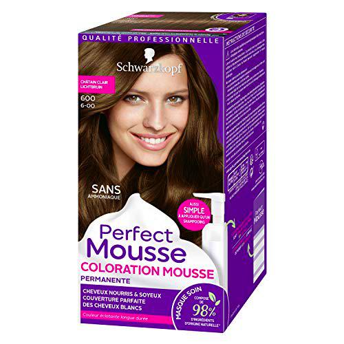 Schwarzkopf - Perfect espuma - Coloración permanente - Castaño claro 600