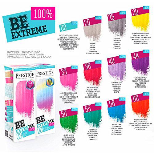 Be Extreme Tóner Semi Permanente para Pelo, Color 50 Verde salvaje