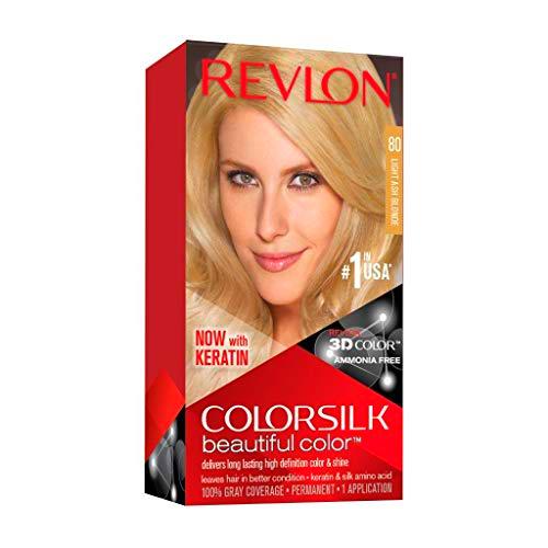 Revlon ColorSilk Tinte de Cabello Permanente Tono #80 Rubio Claro Cenizo