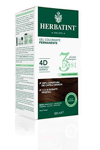Herbatint Gel colorante permanente 3 dosis - 4D Castaño dorado 300 ml