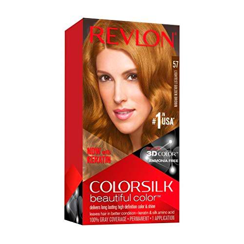 Revlon ColorSilk Tinte de Cabello Permanente Tono #57 Castaño Dorado Muy Claro