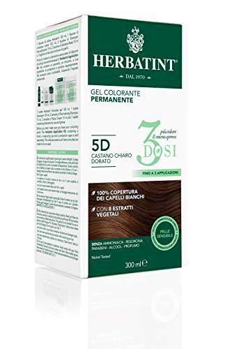 Herbatint Gel colorante permanente 3 dosis - 5D Castaño claro dorado 300 ml