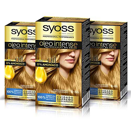 SYOSS OLEO INTENSE - Tinte 8-86 Rubio Dorado- Coloración permanente Sin Amoníaco