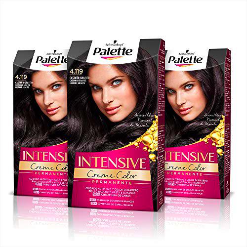 Schwarzkopf Palette Intensive Creme Color Tinte permanente 4.119 castaño grafito (pack de 3)