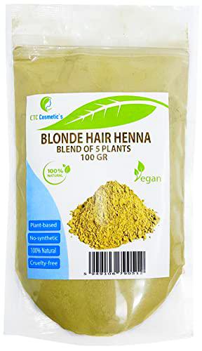 BLONDE HENNA HAIR POWDER - 100% Natural - Mezcla de polvos vegetales de casia