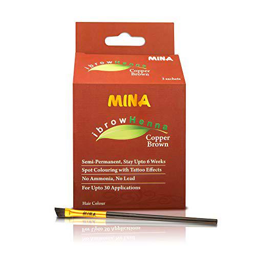MINA ibrow Henna - Kit de tinte semipermanente con cepillo para teñir y colorear profesionales