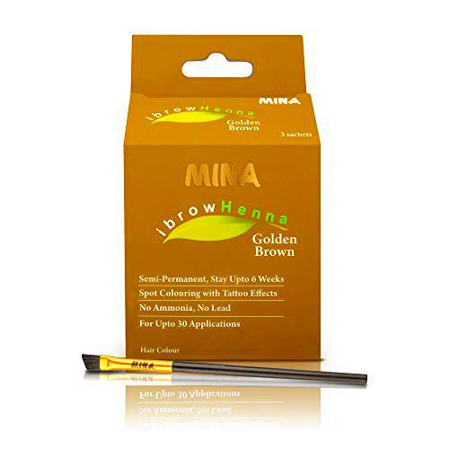 MINA ibrow Henna - Kit de tinte semipermanente con pincel para tintado y coloración profesional