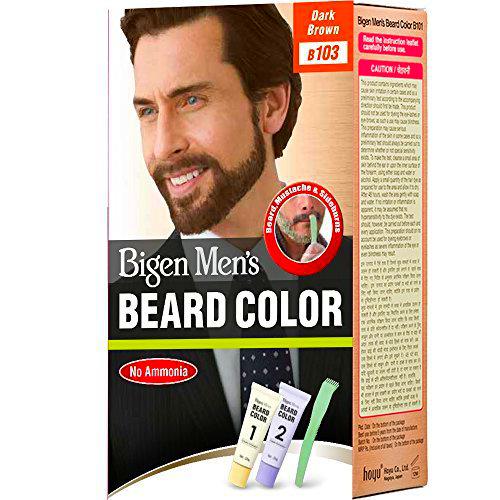 Bigen Color de Barba para Hombres | Fórmula sin Amoníaco con Extracto de Aloe y Aceite de Oliva- 103 Marrón Oscuro