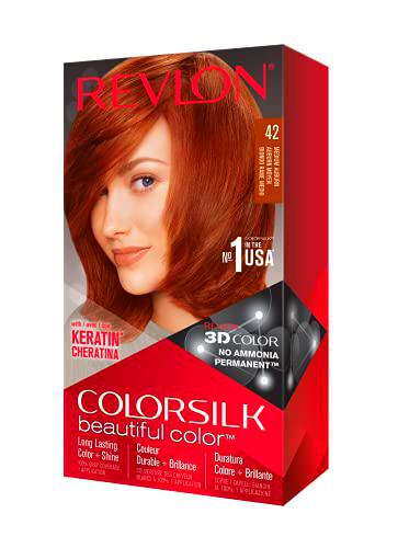 REVLON COLORSILK PERMANENT HAIR COLOUR MEDIUM AUBURN 42