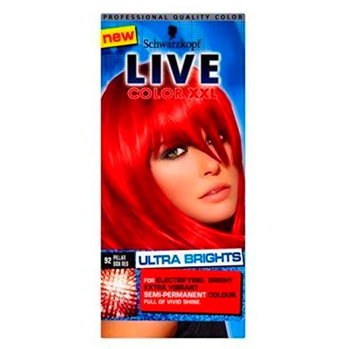 Schwarzkopf Live Color Xxl Tinte Para El Cabello De Color Rojo Ultra-Brights 92 Pillar Box Rojo Semipermanente