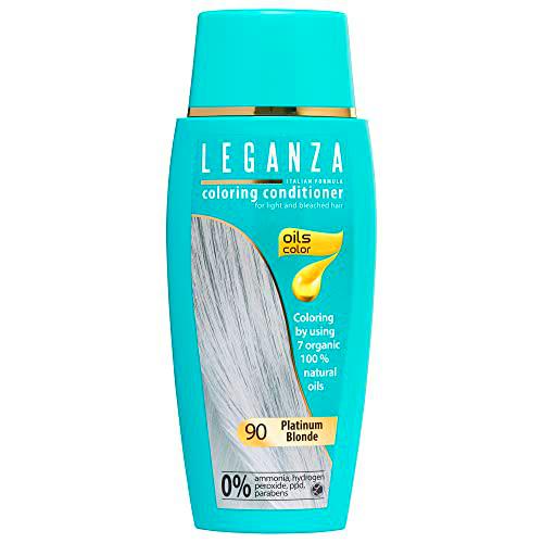 Leganza Bálsamo Colorante Natural para el Cabello Color Rubio Platino Nº 90 | Tinte Sin Amoniaco | Enriquecido con Aceites Naturales | 150 ML