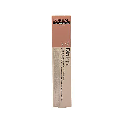L'Oréal Professionnel DiaLight 6.13 Coloración Rubio Oscuro Ceniza Dorado Sin Amoniaco, 50ml