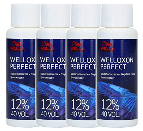 Wella Welloxon Perfect 12% - Tinte de coloración, 4 unidades, 60 ml