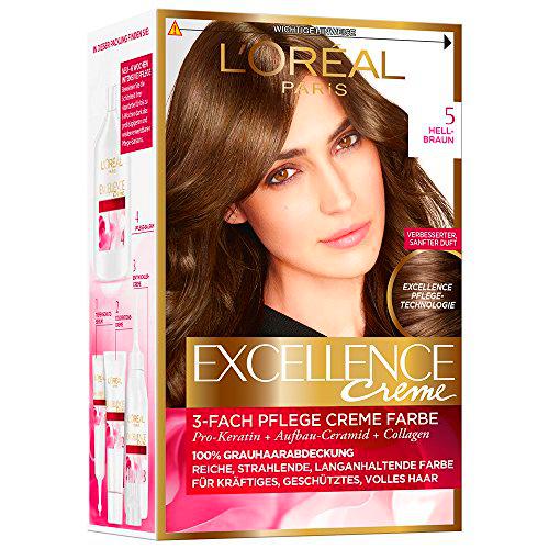 L'Oréal Paris Excellence Coloración Permanente, 5 Marrón Brillante