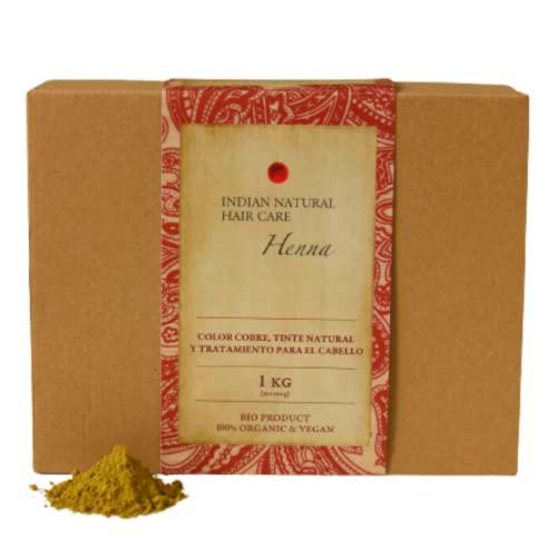 Henna - Color cobre - 1kg - Tinte natural y tratamiento para el cabello