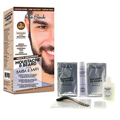 Renee Blanche Coloración para barba y bigote, color castaño oscuro, 2 x 20 ml