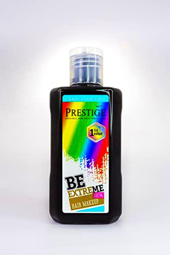 Vip's Prestige Coloración Temporal para Cabello | Tintura de Pelo Lavable | Para DIY Fiesta | Crazy Look Hair | Hair Make Up Color 02 Negro | 100 ML