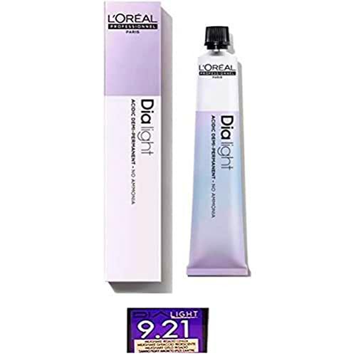 L'Oréal Professionnel DiaLight 9.21 Coloración Rubio Muy Claro Irisado Ceniza Sin Amoniaco, 50ml