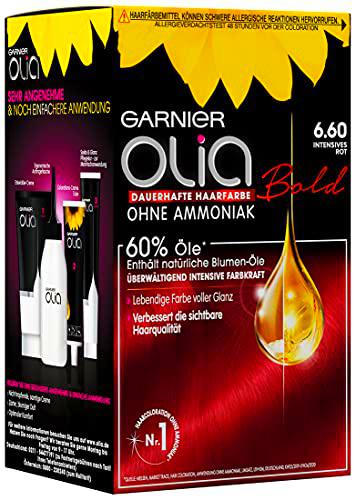 Garnier Olia pelo coloration/coloración para pelo Contiene 60% DE FLORES Aceites para 8 semanas Fuerza de color intenso - sin amoniaco - 3 x 1 pieza