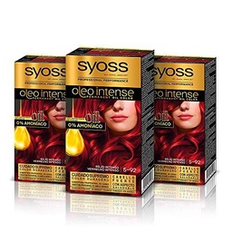 Syoss Oleo Intense - Coloración Permanente Tono 5-92 Rojo Intenso (Pack De 3) 50 ml