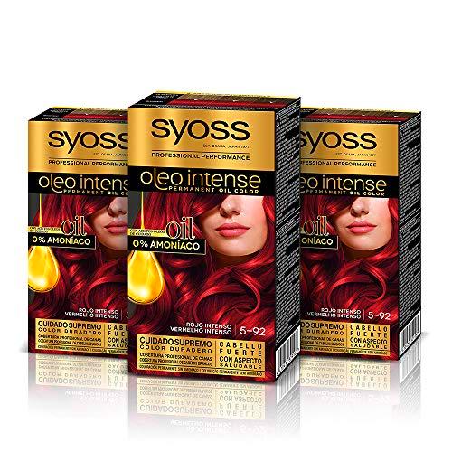 Syoss Oleo Intense - Coloración Permanente Tono 5-92 Rojo Intenso (Pack De 3) 50 ml