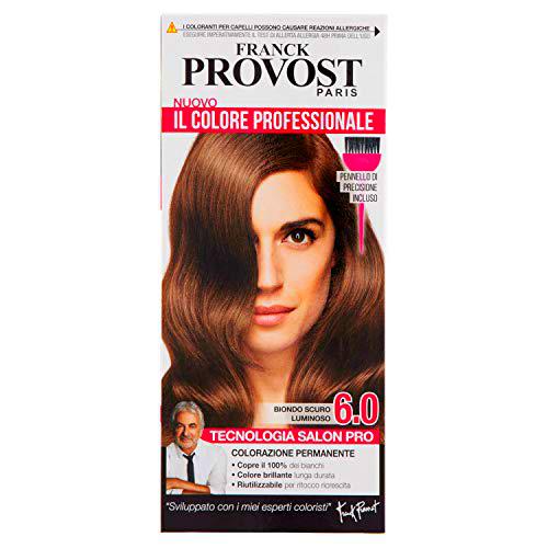 Franck Provost Coloración Permanente para Cabello, 6.0 Rubio Oscuro Brillante