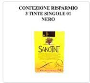 SANOTINT Tinte clásico color 01 negro - 3 paquetes