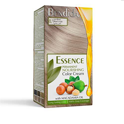 Bendida coloración permanente,color crema nutritiva con aceite de macadamia,color de larga duración 120ml (8.1 Rubio Cenizo)