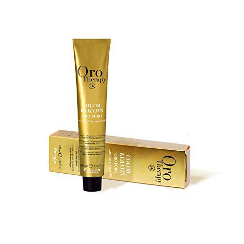 Fanola - Oro Therapy Color Keratin Puro, crema colorante permanente 100mL 4.2 Mittelbraun Violett