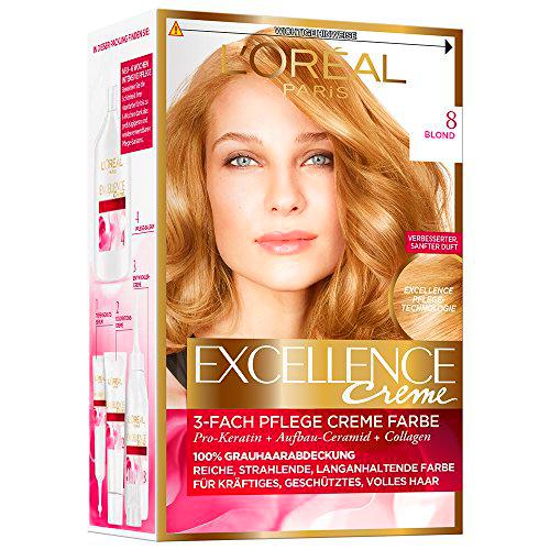 L'Oréal Paris Coloración permanente, 8 Rubio - 172 ml