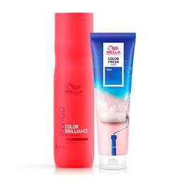 Wella Professionals/Color Brilliance Champú 250ml protege la Intensidad del cabello teñido grueso + Color Fresh Mask 150mlColoración Temporal Tono Azul