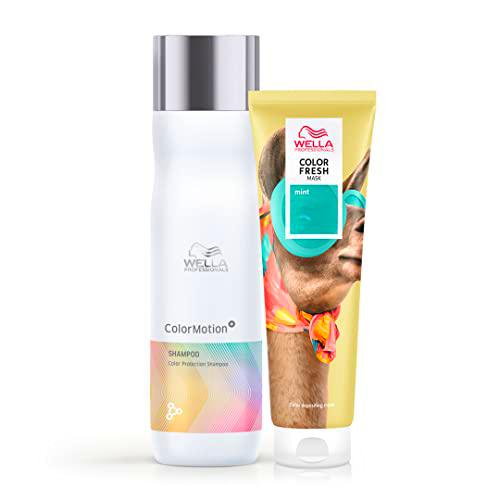 Wella Professionals/Color Motion Champú 250ml protección del color y brillo + Color Fresh Mask 150mlColoración Temporal/Tono Verde