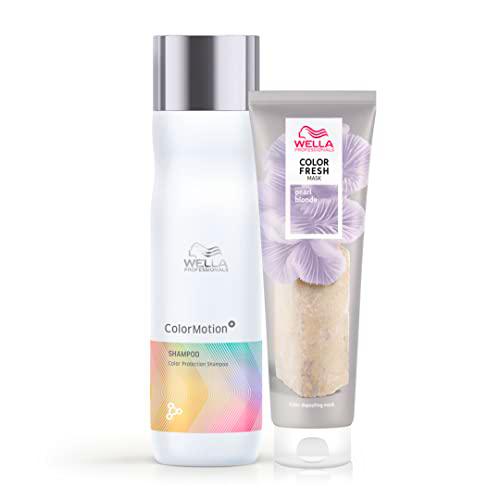 Wella Professionals Color Motion Champú 250ml protección del color y brillo + Color Fresh Mask 150mlColoración Temporal Tono Rubio Perlado