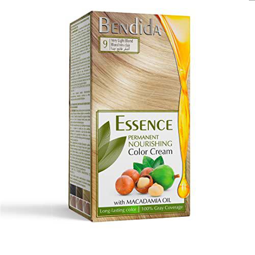 Bendida coloración permanente,color crema nutritiva con aceite de macadamia,color de larga duración 120ml (9 rubio muy claro)