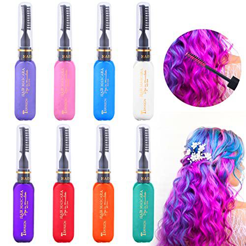 8 colores, peine temporal de tizas para el pelo, para niñas