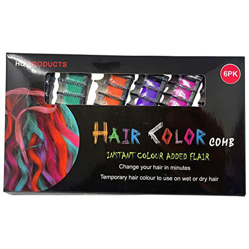 Juego de 6 peines de tiza de color para el cabello para niñas