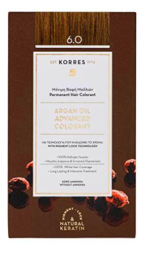 KORRES Argan Oil Colorant - Color de pelo sin amoniaco rubio oscuro 6.0