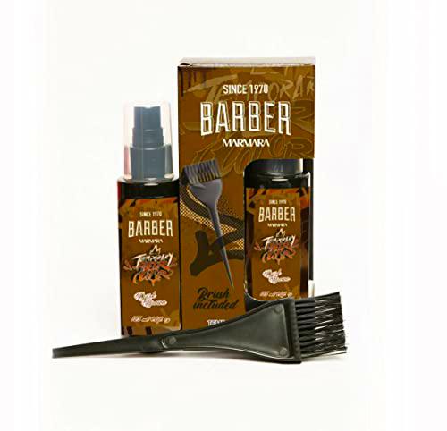 BARBER MARMARA Temporary Hair Color Marrón 125 ml / bigote barba y pelo color/elimina el gris para un aspecto más grueso y completo