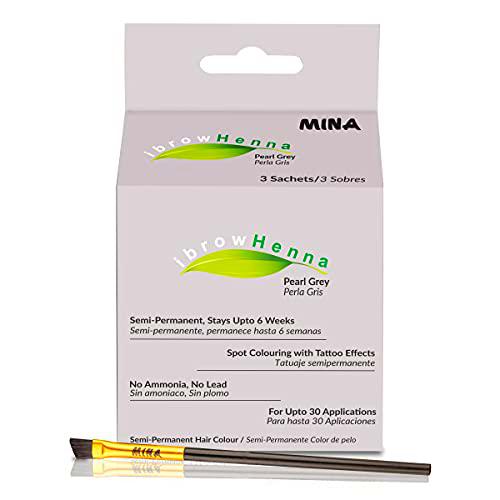 MINA ibrow Henna - Kit de tinte semipermanente con pincel para tintado y coloración profesional