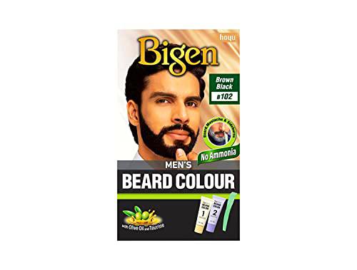 Bigen Color de Barba para Hombres | Fórmula sin Amoníaco con Extracto de Aloe y Aceite de Oliva- 102 Marrón Negro
