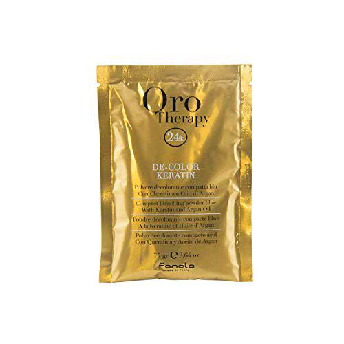 Fanola Decoloración ORO THERAPY 24K Polvo Compacto Azul con Keratina Aceite Argán 75gr