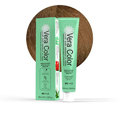 Vera Color, 7 Rubio, Tinte Profesional Permanente, Tinte Pelo Mujer sin Amoníaco