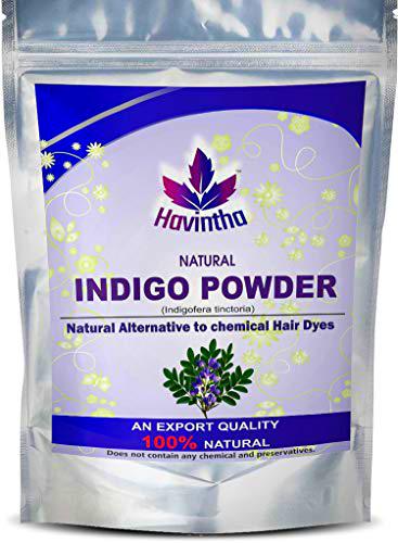Havintha indigo polvo del pelo y la barba tinte/color indigofera tinctoria 8 oz