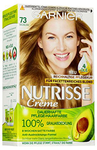 Garnier nutrisse Crema coloration Natural brillante ámbar Rubio 9.34/coloración para pelo para Permanente Color de cabello (con 3 Nährenden Aceites) - 3 x 1 pieza