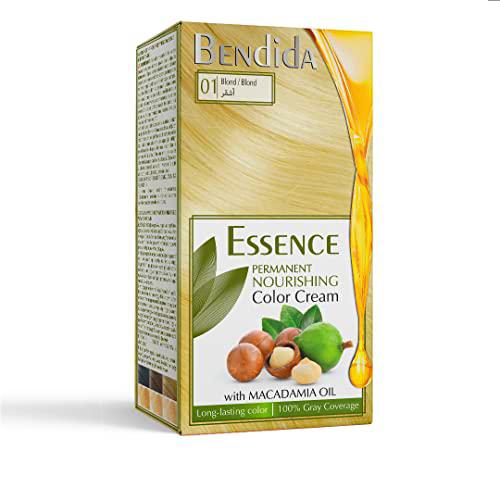 Bendida coloración permanente,color crema nutritiva con aceite de macadamia,color de larga duración 120ml (01 crema decolorante)
